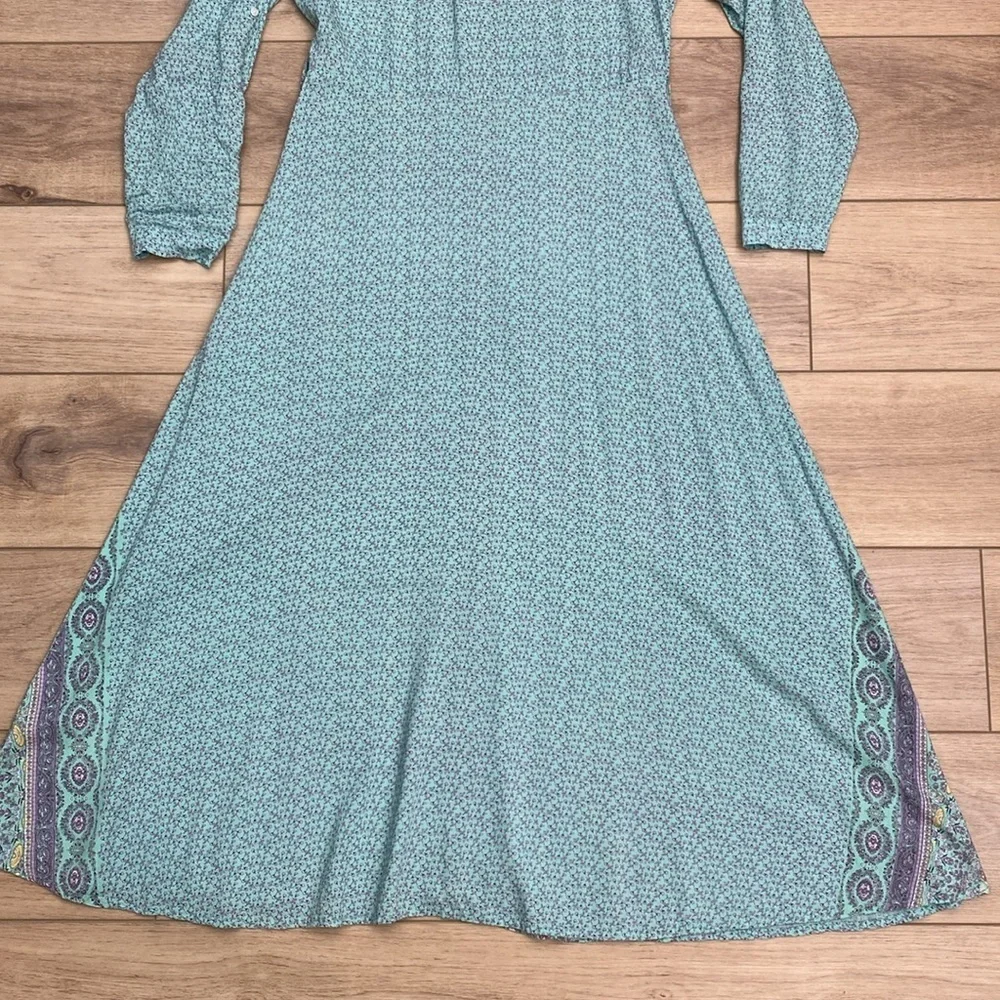 Sea Lustre Boho‎ Shirt Maxi Dress Coastal Cowgirl Coverup full Button - Picture 9 of 15